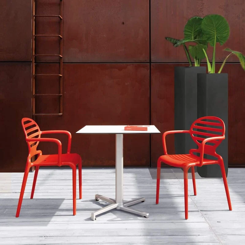 Set 4 sedie COKKA in tecnopolimero Bianco lino | Antracite