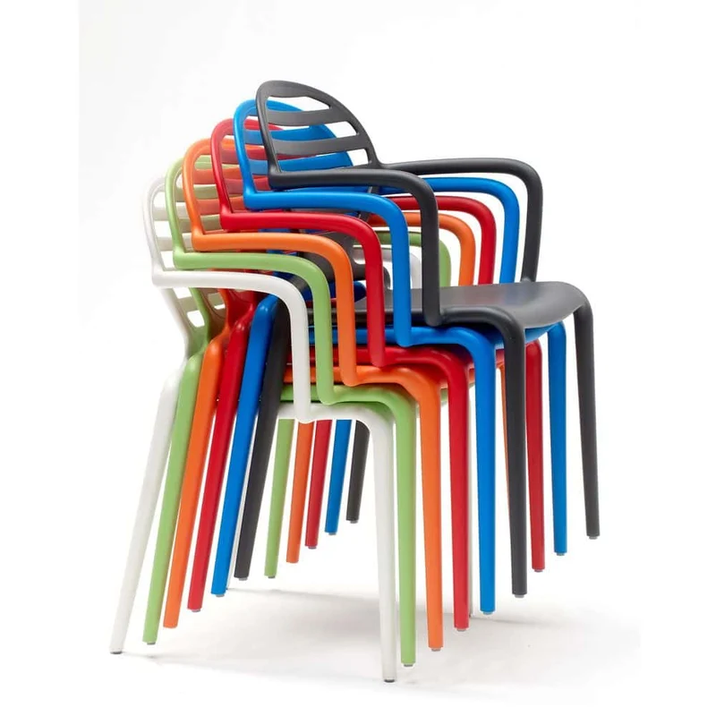 Set 4 sedie COKKA in tecnopolimero Bianco lino | Antracite