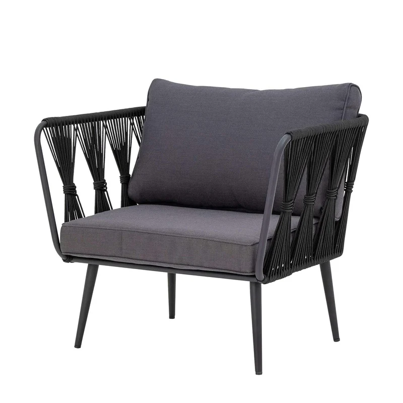 Lounge stoel metaal zwart Pavone