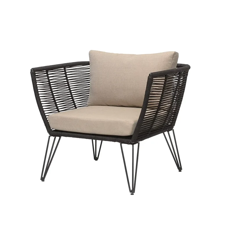 Lounge stoel metaal zwart Mundo