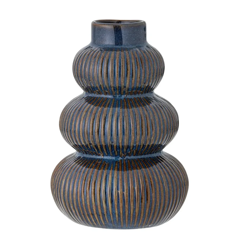 Vaas aardewerk blauw Myrtle 20cm