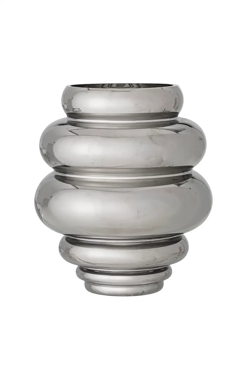 Vaas glas zilver Zorya 21cm