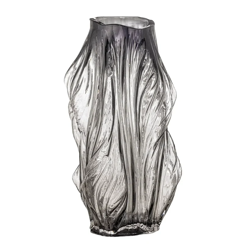 Vaas glas grijs Tulla 32cm