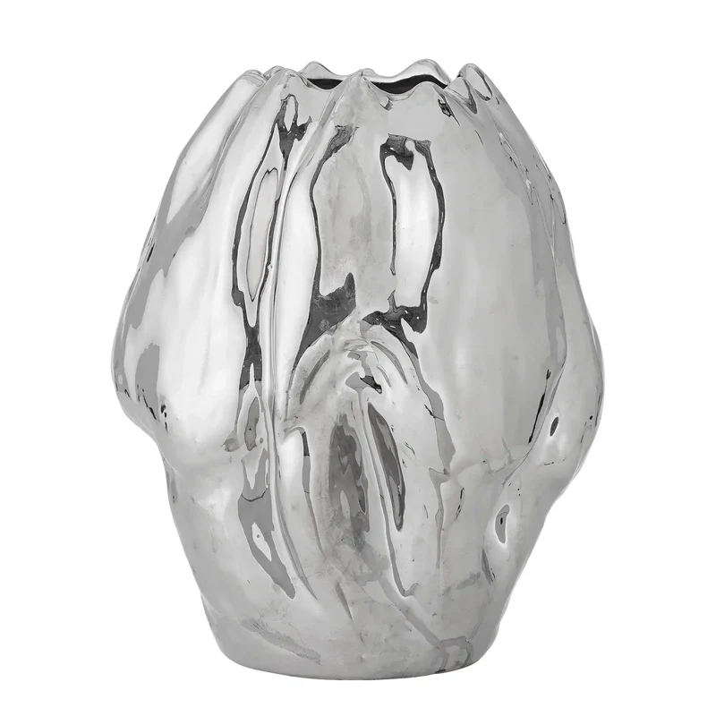 Vaas aardewerk zilver Bobby 29cm