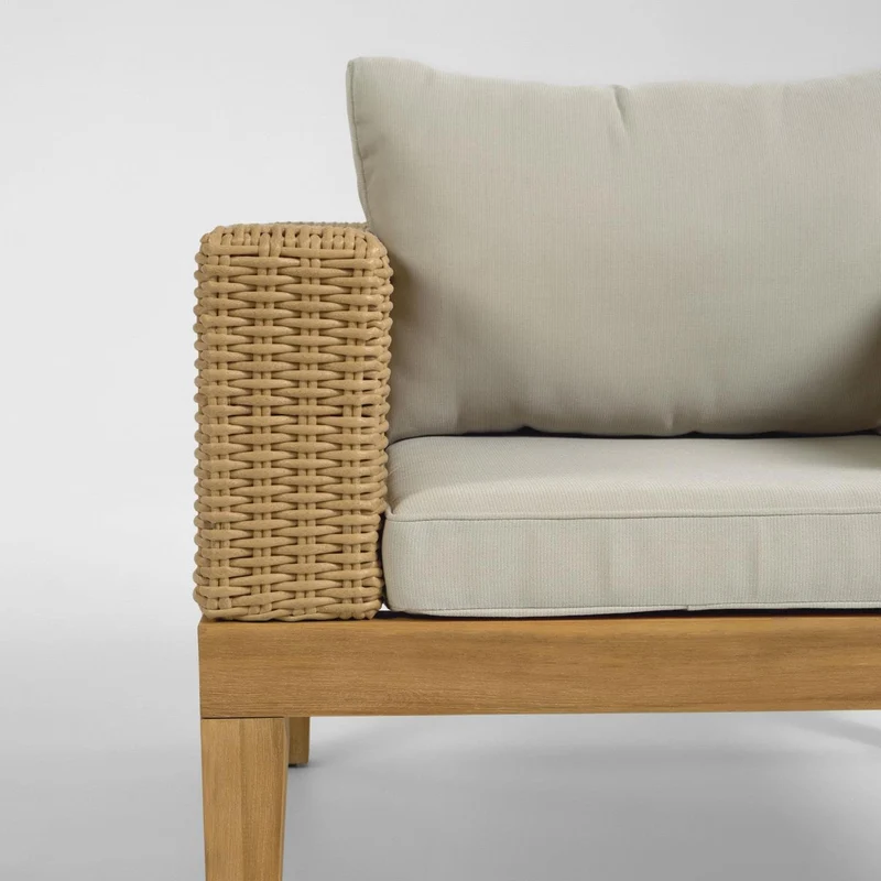Poltrona GIANA in legno massiccio di acacia e rattan FSC 100%