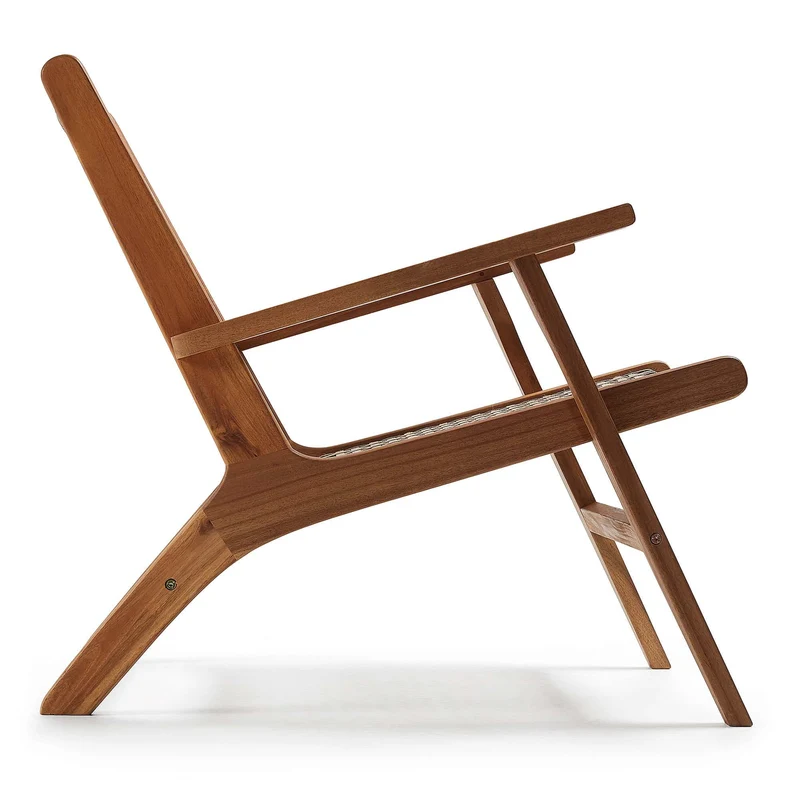 Poltrona GRIGNOON in legno massello di acacia e rattan intrecciato sintetico FSC 100%