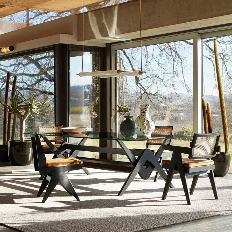 Wood and Vienna Straw Chair CAPITOL COMPLEX CHAIR Hommage à Pierre Jeanneret, designed by Cassina