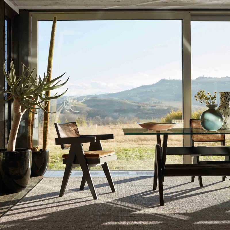 Wood and Vienna Straw Chair CAPITOL COMPLEX OFFICE CHAIR Hommage à Pierre Jeanneret, designed by Cassina