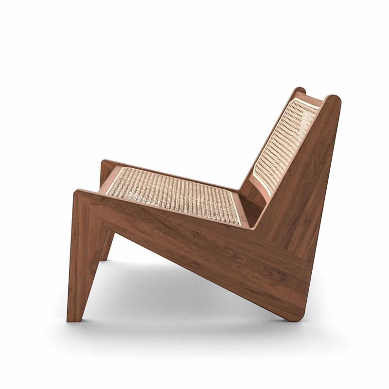 Wood and Vienna Straw Armchair KANGAROO Hommage à Pierre Jeanneret, designed by Cassina
