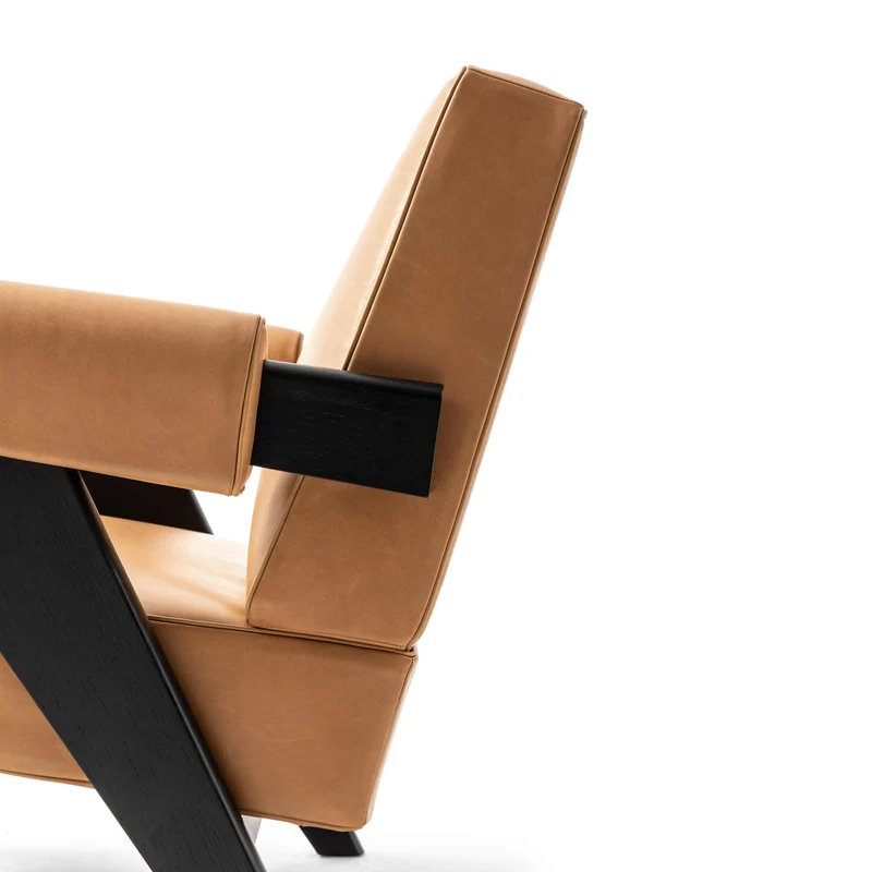 Wood and Leather Armchair CAPITOL COMPLEX Hommage à Pierre Jeanneret, designed by Cassina