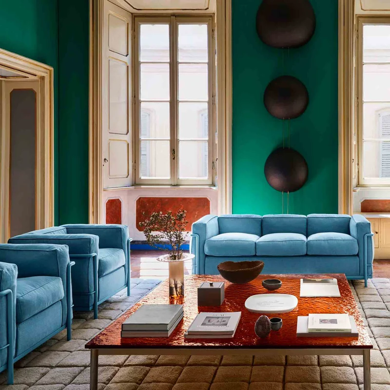 Coffee Table - "10-P Table en Tube", designed by Le Corbusier, Pierre Jeanneret, Charlotte Perriand for Cassina