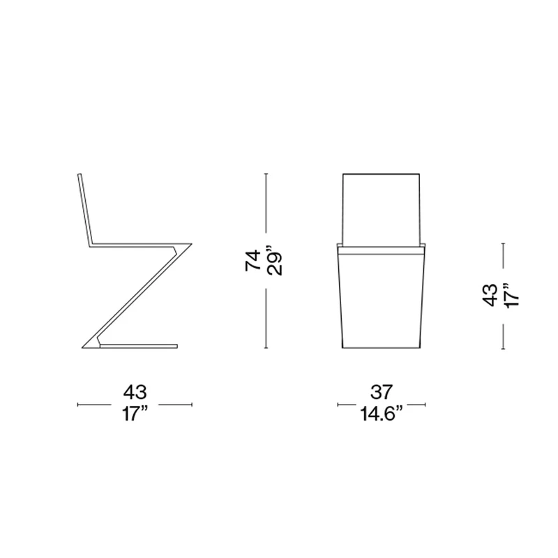 Cantilever Wood Chair ZIG ZAG, designed by Gerrit T. Rietveld for Cassina