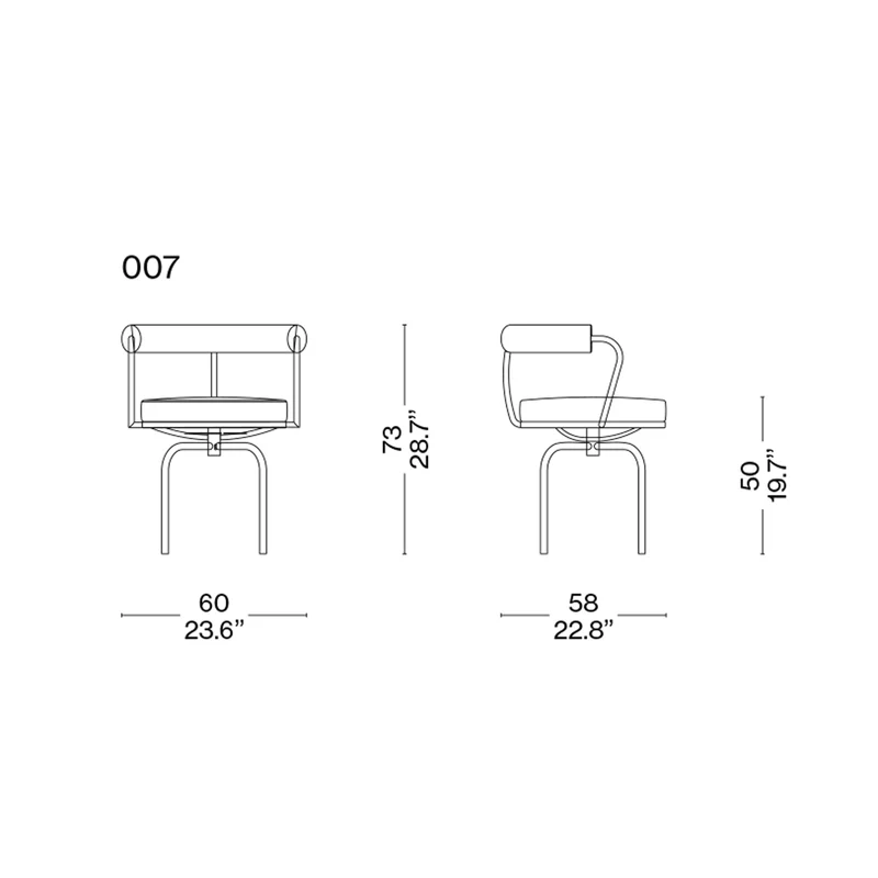 Armchair - "7, Siège Tournant, Fauteuil", designed by Charlotte Perriand for Cassina