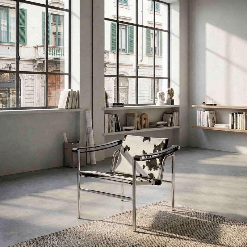 Armchair - "1, Fauteuil à dossier basculant", designed by Le Corbusier, Pierre Jeanneret, Charlotte Perriand for Cassina