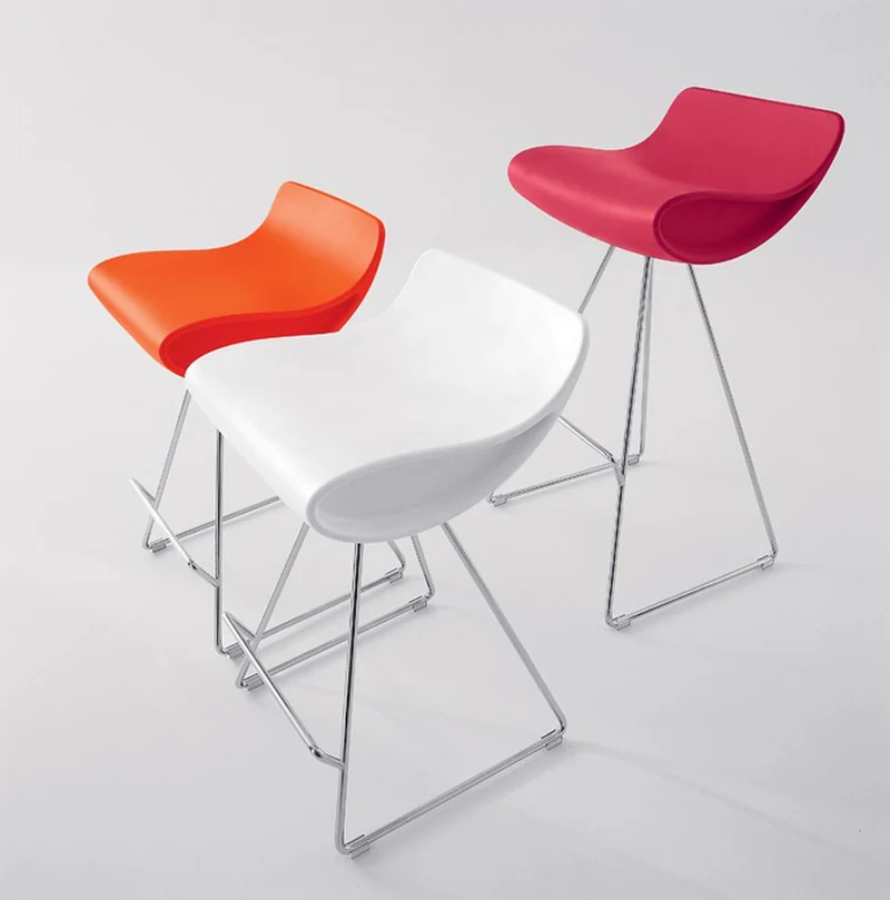 Momo Italian Barstool with Fixed Chromed Legs by Compar