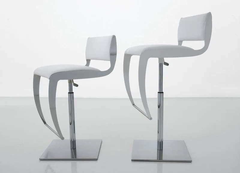 Yumi Contemporary Adjustable Swivel Barstool by Compar