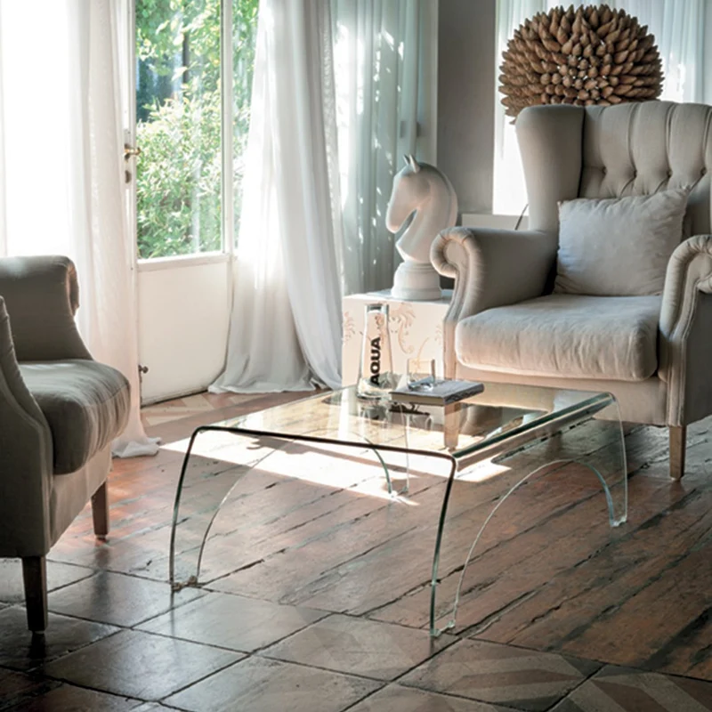 Bridge curved glass coffee table by Target Point