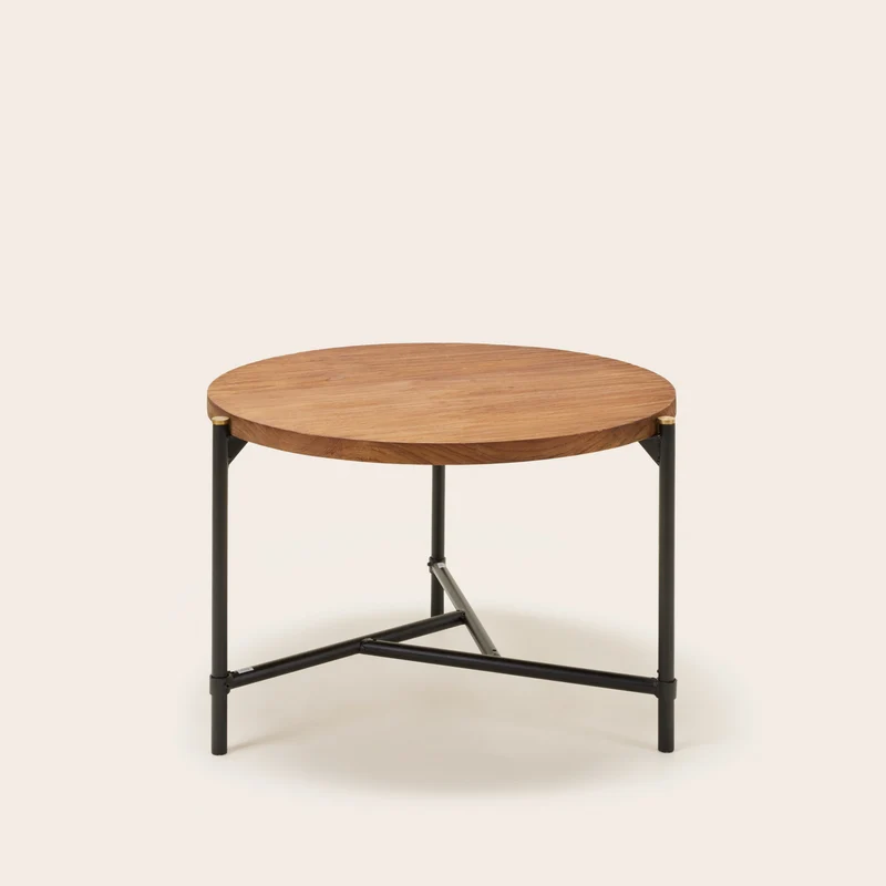 Table basse THIMEA teck recyclé et noir