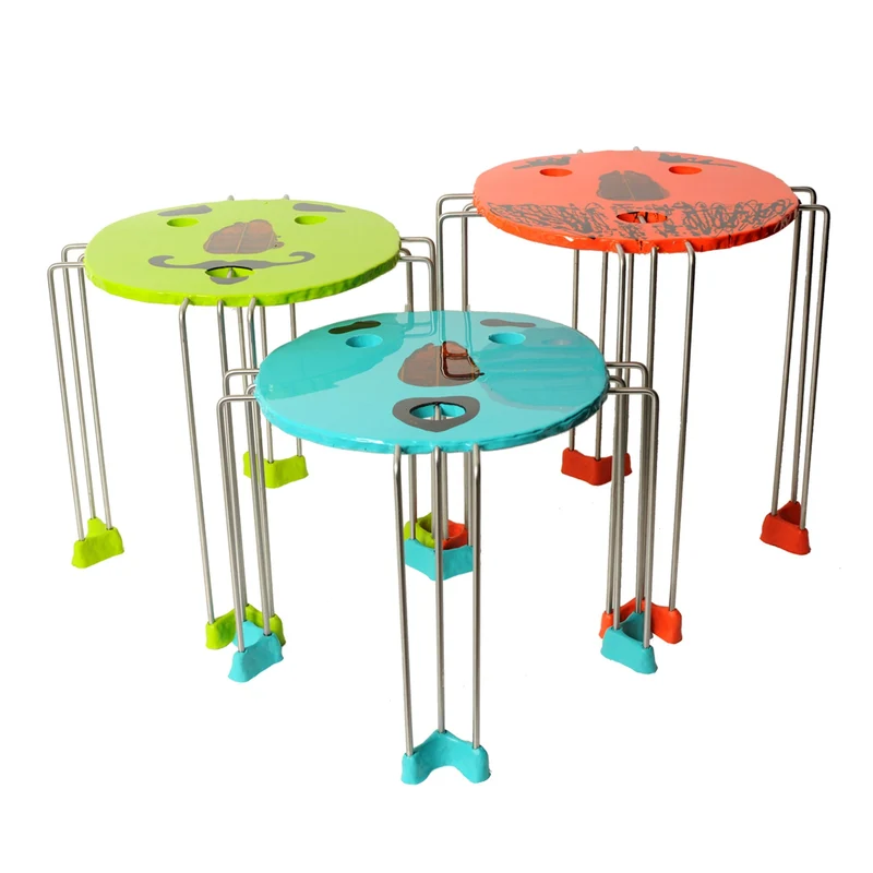 Set of 3 Resin Coffee Tables TRIPLE PLAY by Gaetano Pesce for Fish Design