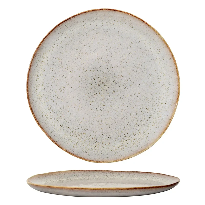 Bord aardewerk nature Sandrine 28cm