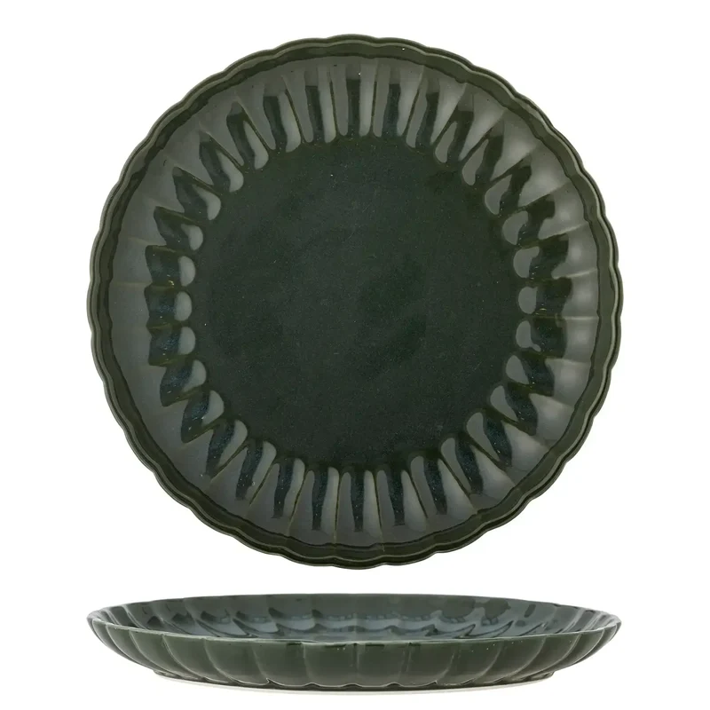 Bord aardewerk donkergroen Latina 27cm