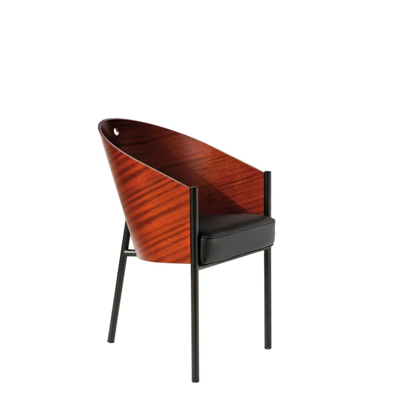 Mahogany Chair COSTES Leather Cushion by Philippe Starck for Driade