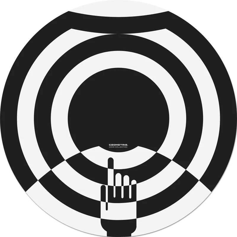 Vinyl Placemats CONCENTRICA Black and White Hand by Valeria Eva Rossi