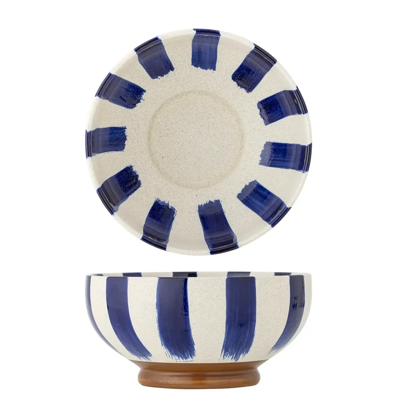Schaal aardewerk blauw Shakti 26cm