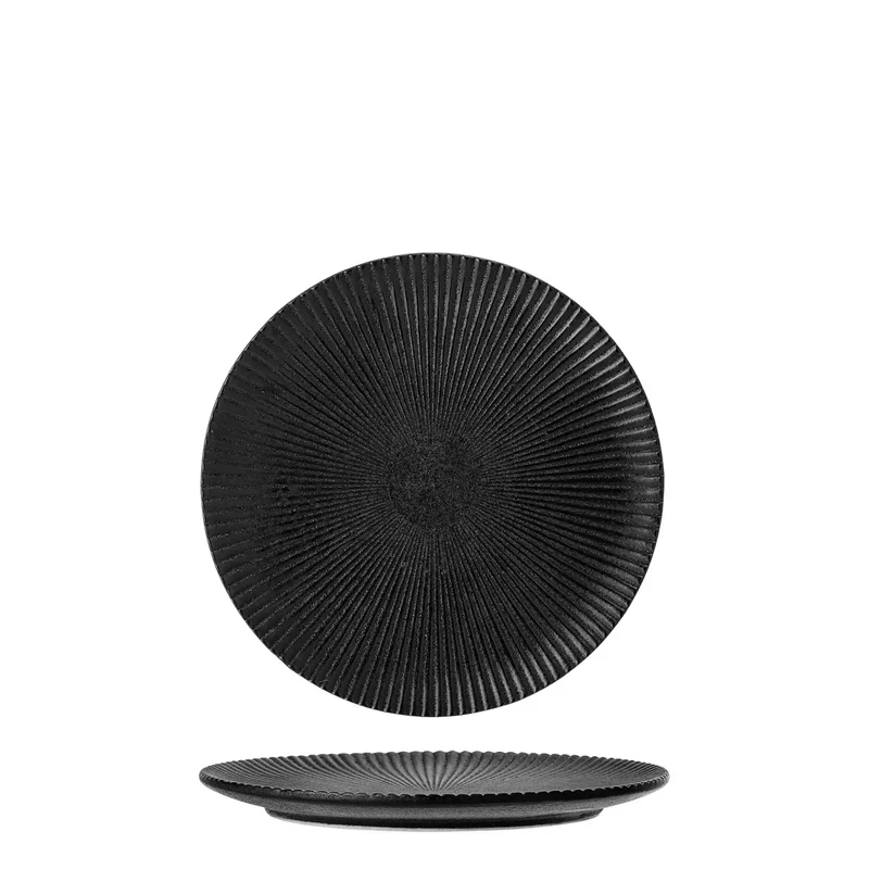 Bord aardewerk zwart Neri 18cm