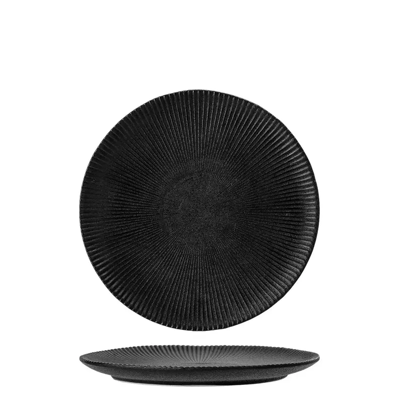 Bord aardewerk zwart Neri 23cm