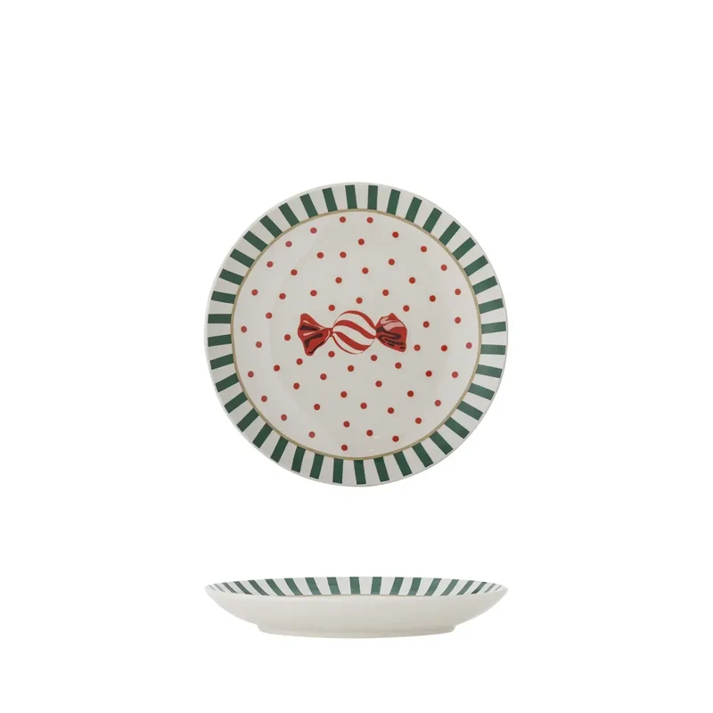 Bord aardewerk multi Yule 16cm