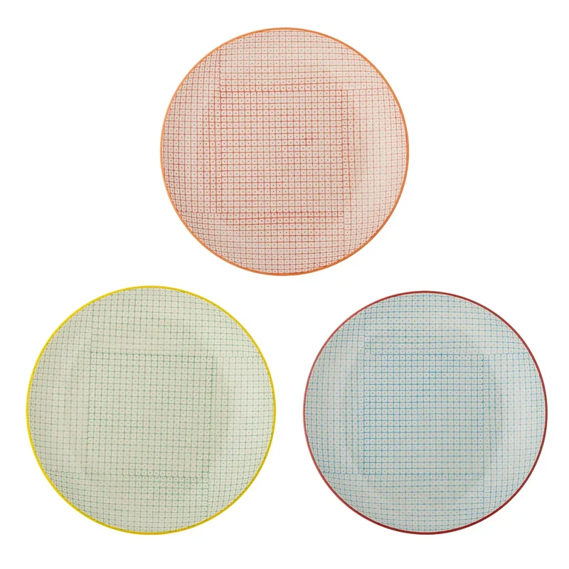 Bordenset aardewerk multi Carla 25cm- set van 3