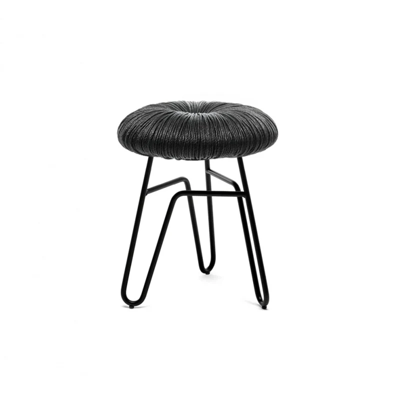 Short Stool DONUT ALL BLACK by Alessandra Baldereschi for Mogg