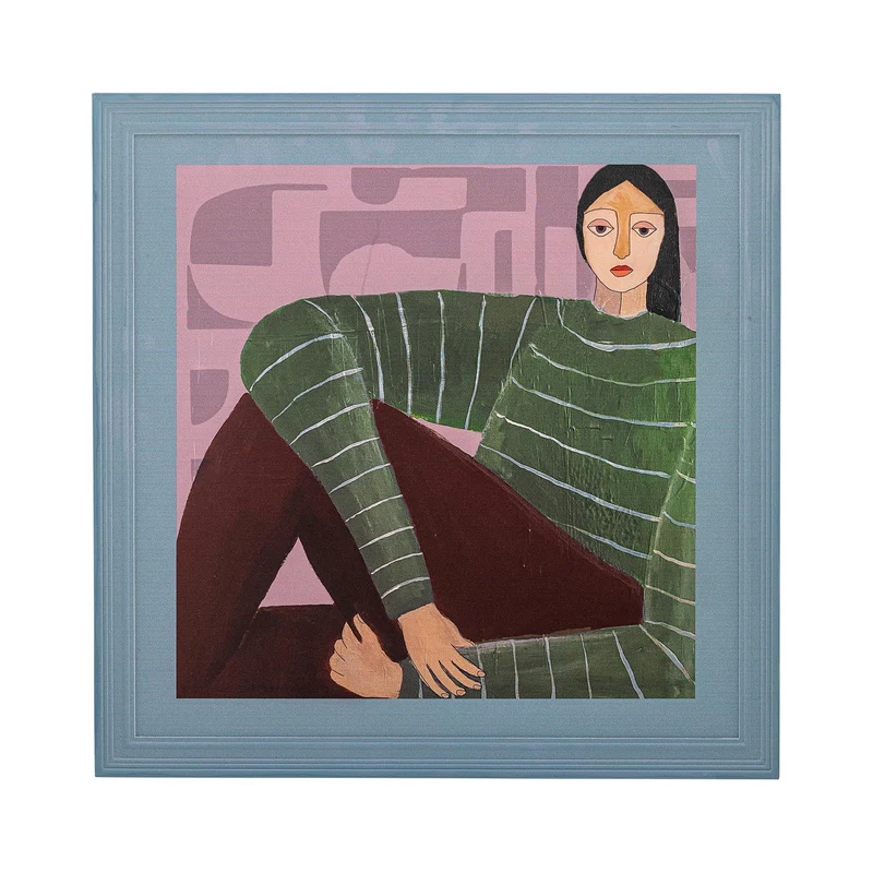 Zoy Illustration mit Rahmen, Bunt, Tannenholz