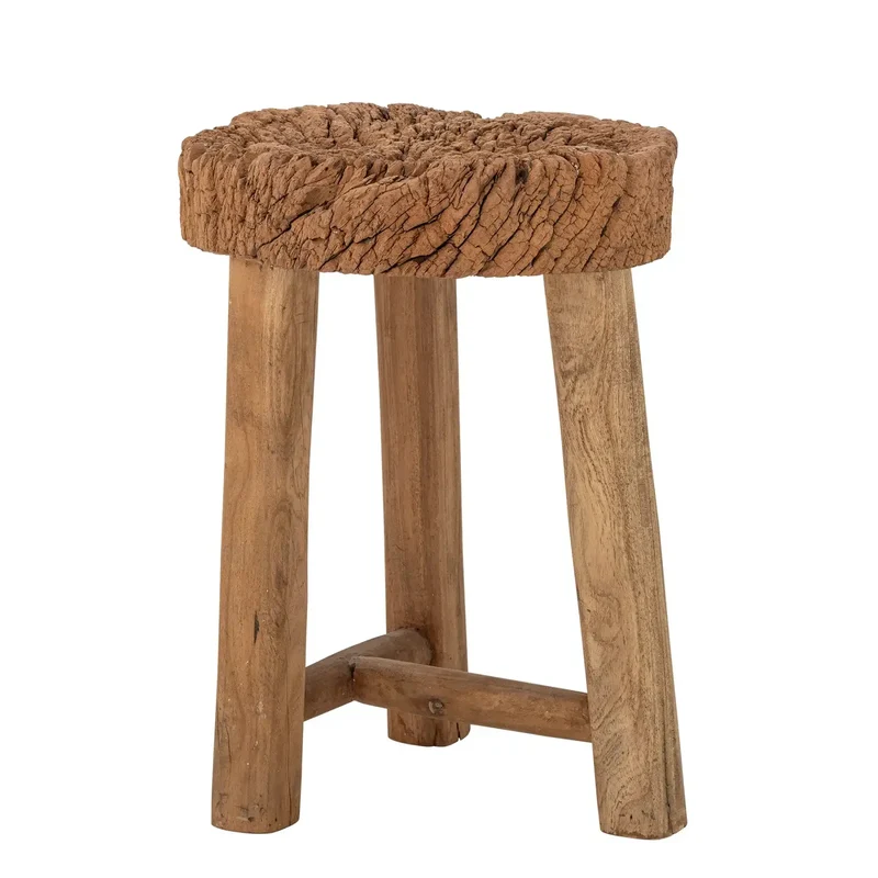 Kruk gerecycled hout naturel Delray 33cm