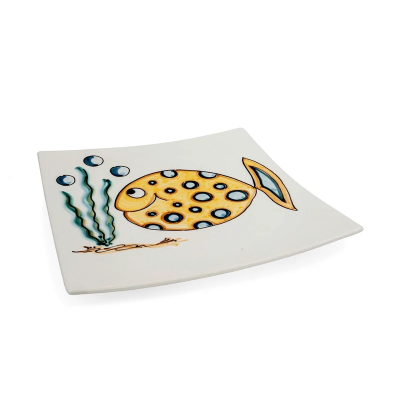 Square Ceramic Plate PALLA by Improntabarre