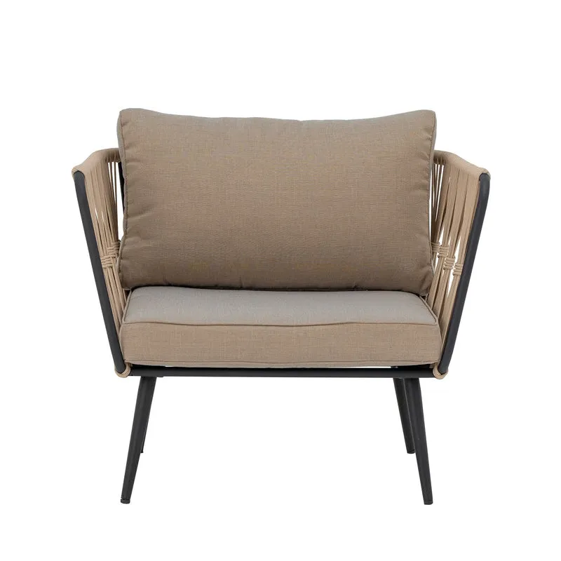 Pavone Fire-resistant Loungesessel, Braun, Metall