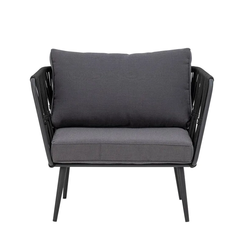 Pavone Fire-resistant Loungesessel, Schwarz, Metall