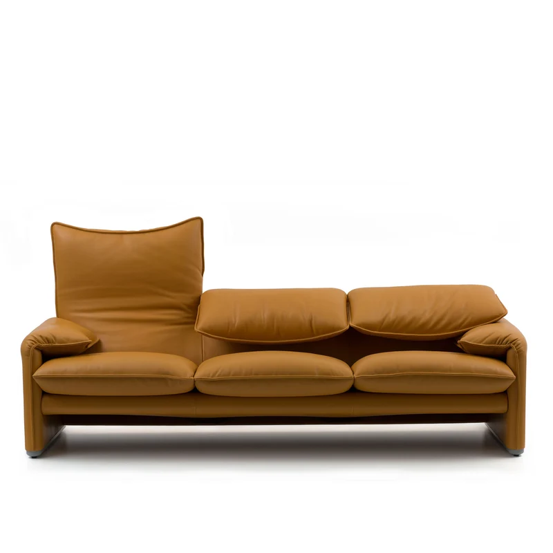 Leather Three-Seater Sofa MARALUNGA, designed by Vico Magistretti for Cassina