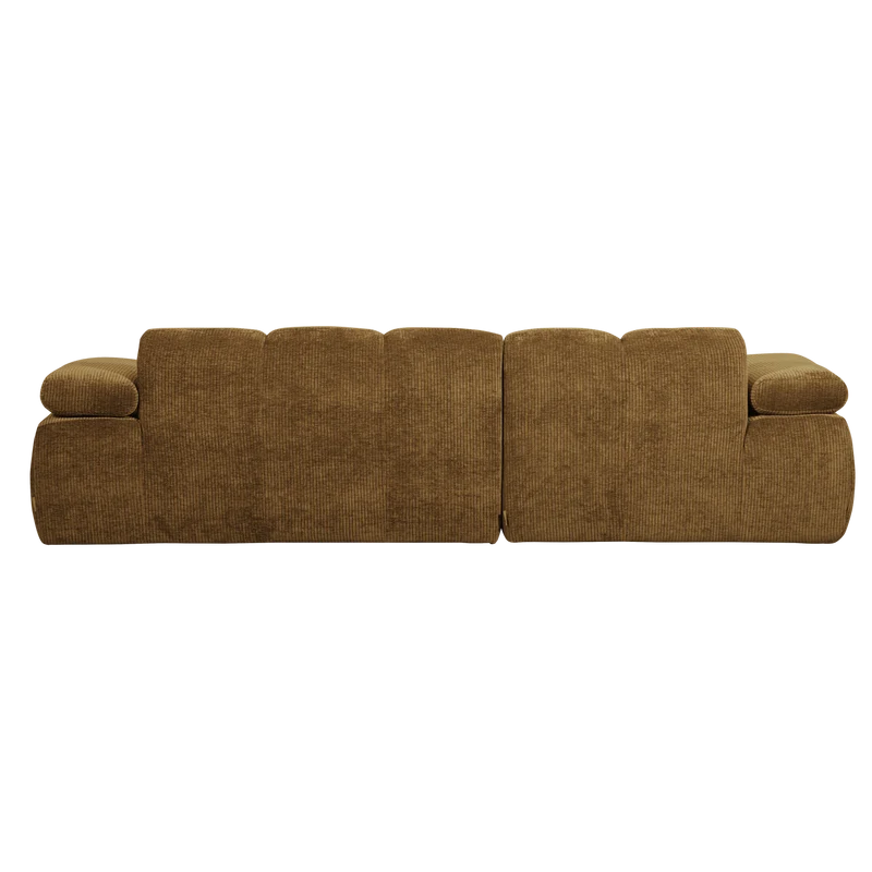 Divano chaise longue mojo sinistra tessuto a coste intrecciato giallo miele