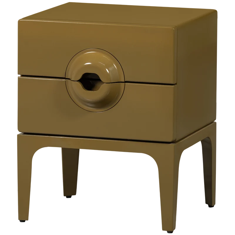 Comodino/comodino merge 2 cassetti in legno miele giallo