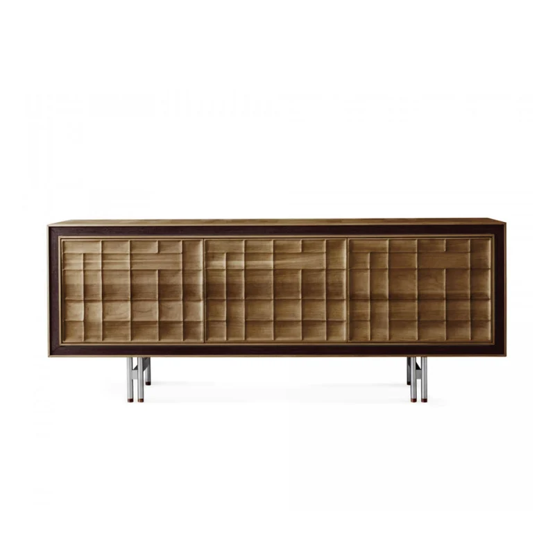 Walnut Wood Sideboard QUADRA Scacco Doors by Dale Italia