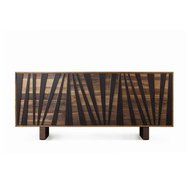 Walnut Wood Sideboard MATERIA Ventaglio Doors by Dale Italia