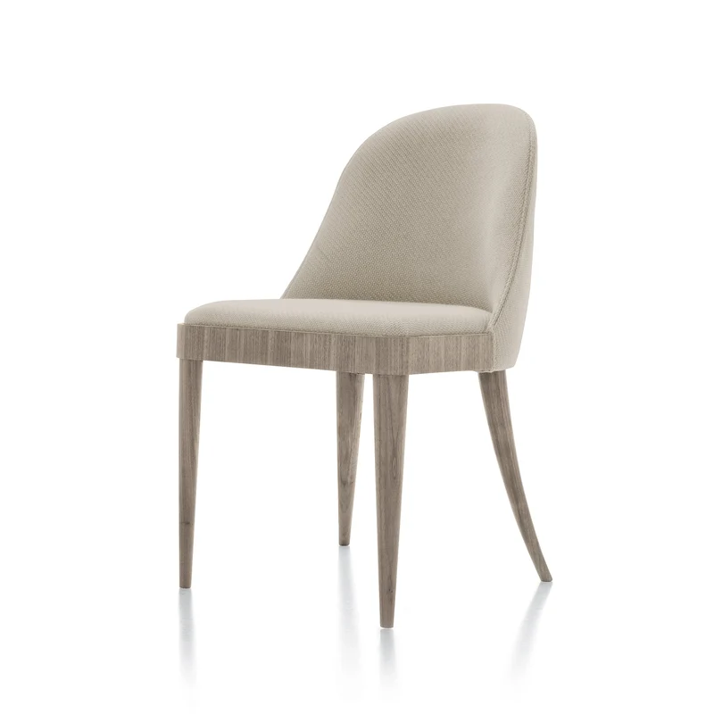 Grey Walnut Wood Upholstered Chair CORDIALE by Dale Italia
