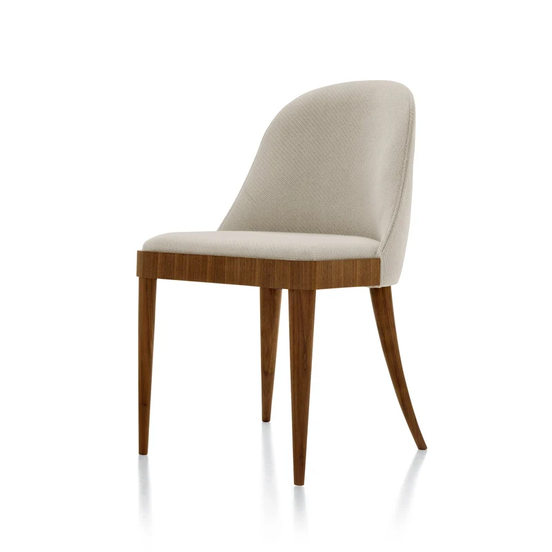 Natural Walnut Wood Upholstered Chair CORDIALE by Dale Italia