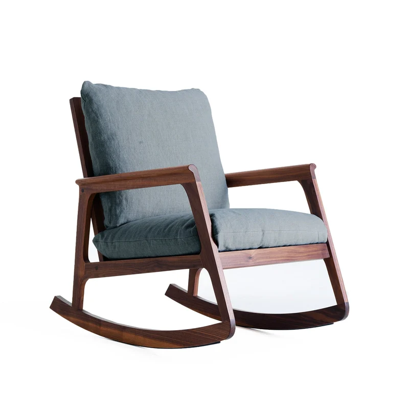 Walnut Wood Rocking Armchair MOMENTO by Dale Italia