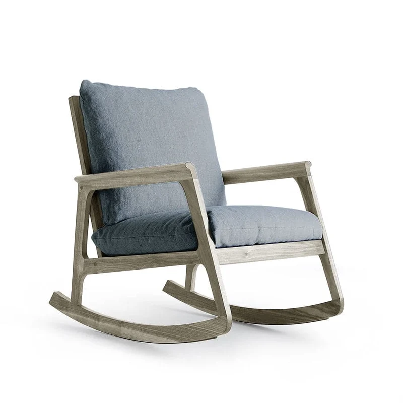 Grey Walnut Wood Rocking Armchair MOMENTO by Dale Italia