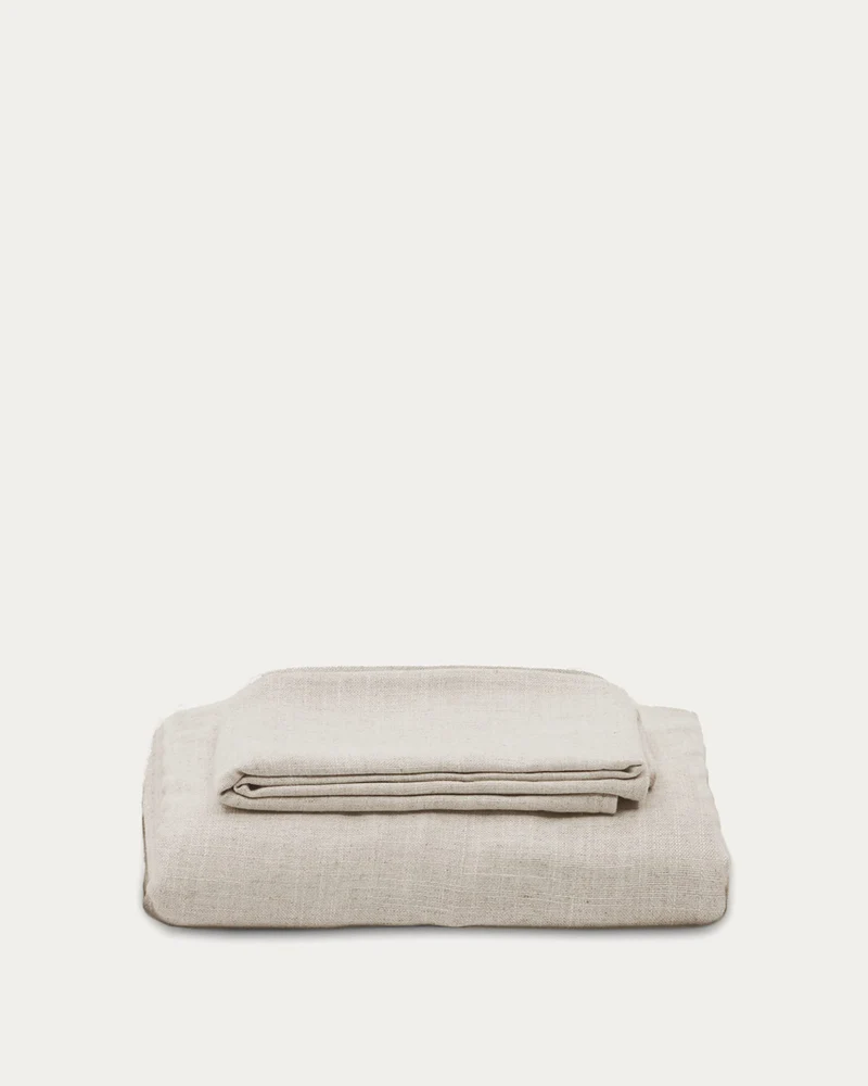 Bezug für Anarela 3-Sitzer-Sofa aus Leinen in Beige