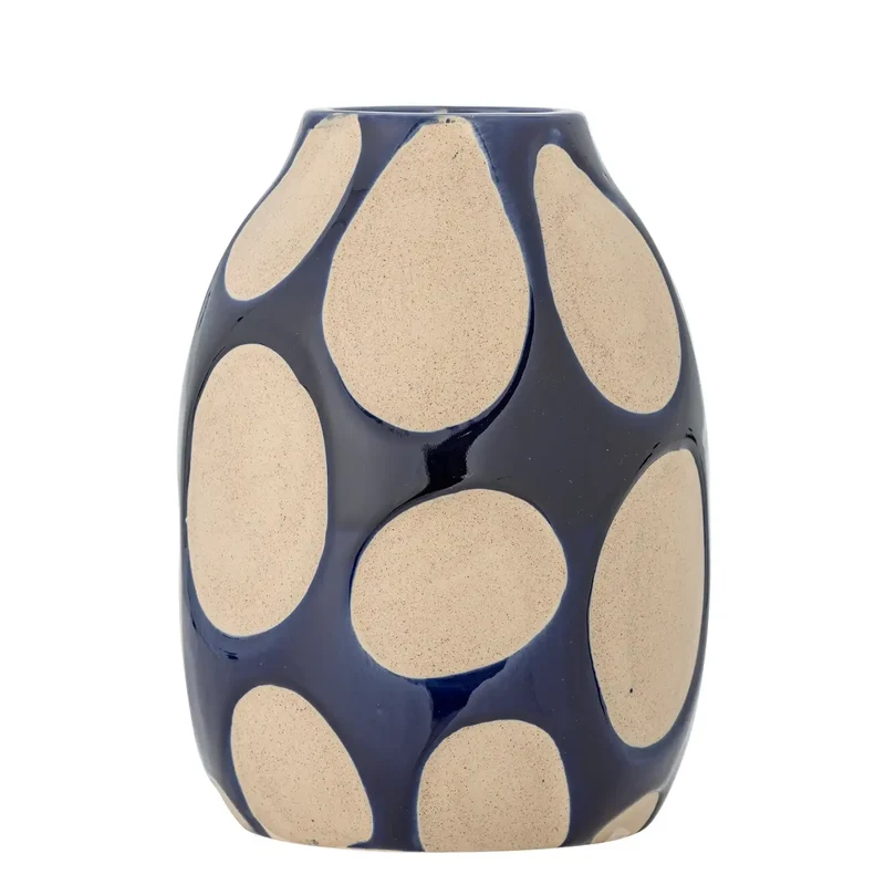Vaas aardewerk blauw Bashir 20cm