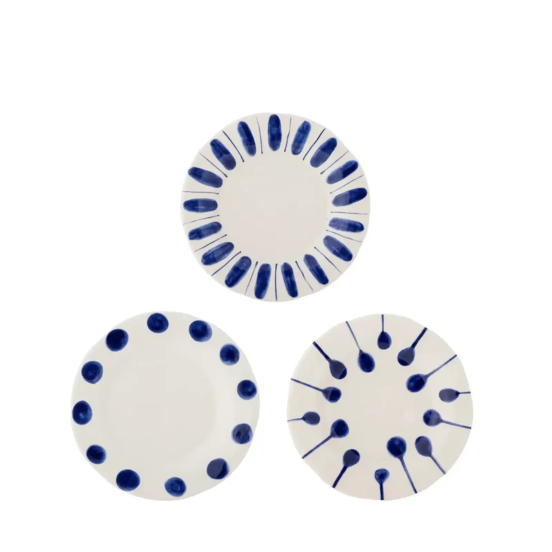 Borden blauw Linora 22cm - set van 3